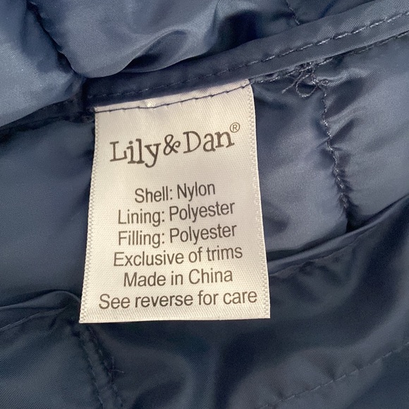 Blue Puffer Jacket - Size 6 - Lily & Dan - Picture 3 of 6